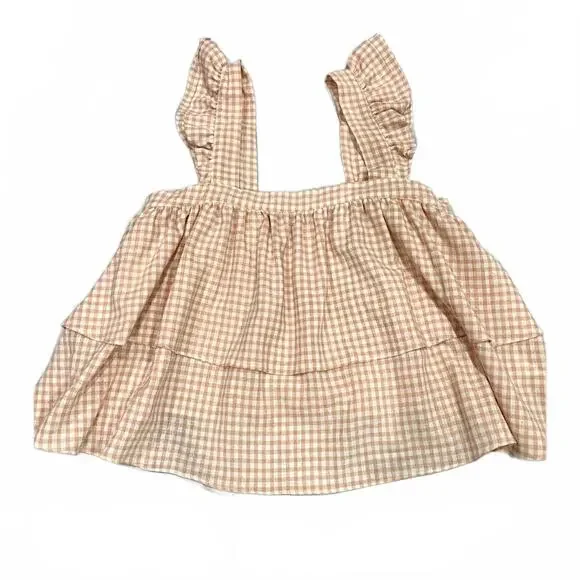 NWT Copper Key Pink & White Gingham Plaid Ruffle Short Set- Size Medium - Picture 4 of 5
